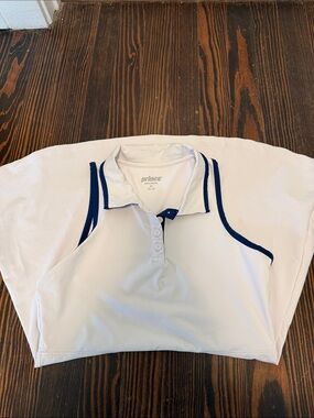 Girls Prince White Polo tennis dress with Navy trim